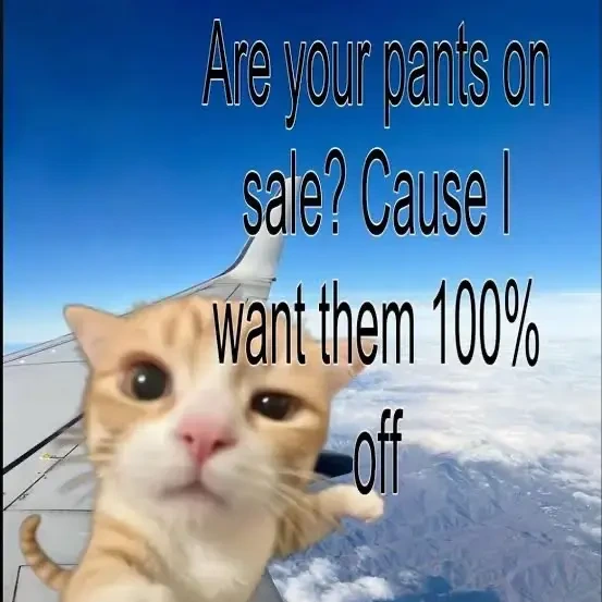Are your pants on sale? Cause I want them 100% off