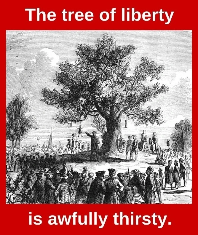 The tree of liberty is awfully thirsty.